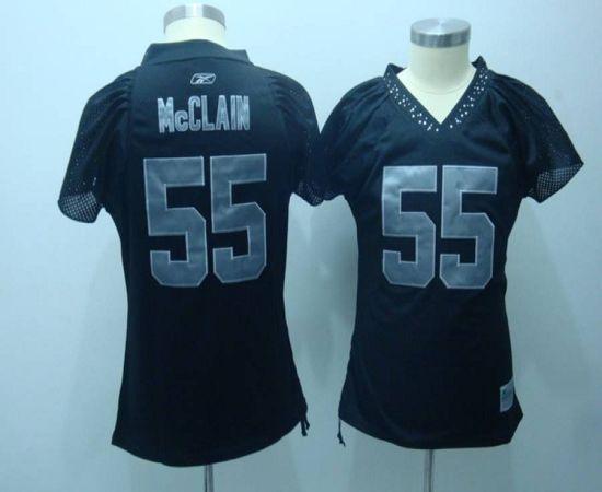Raiders #55 Rolando McClain Black Women's Field Flirt Stitched NFL Jersey